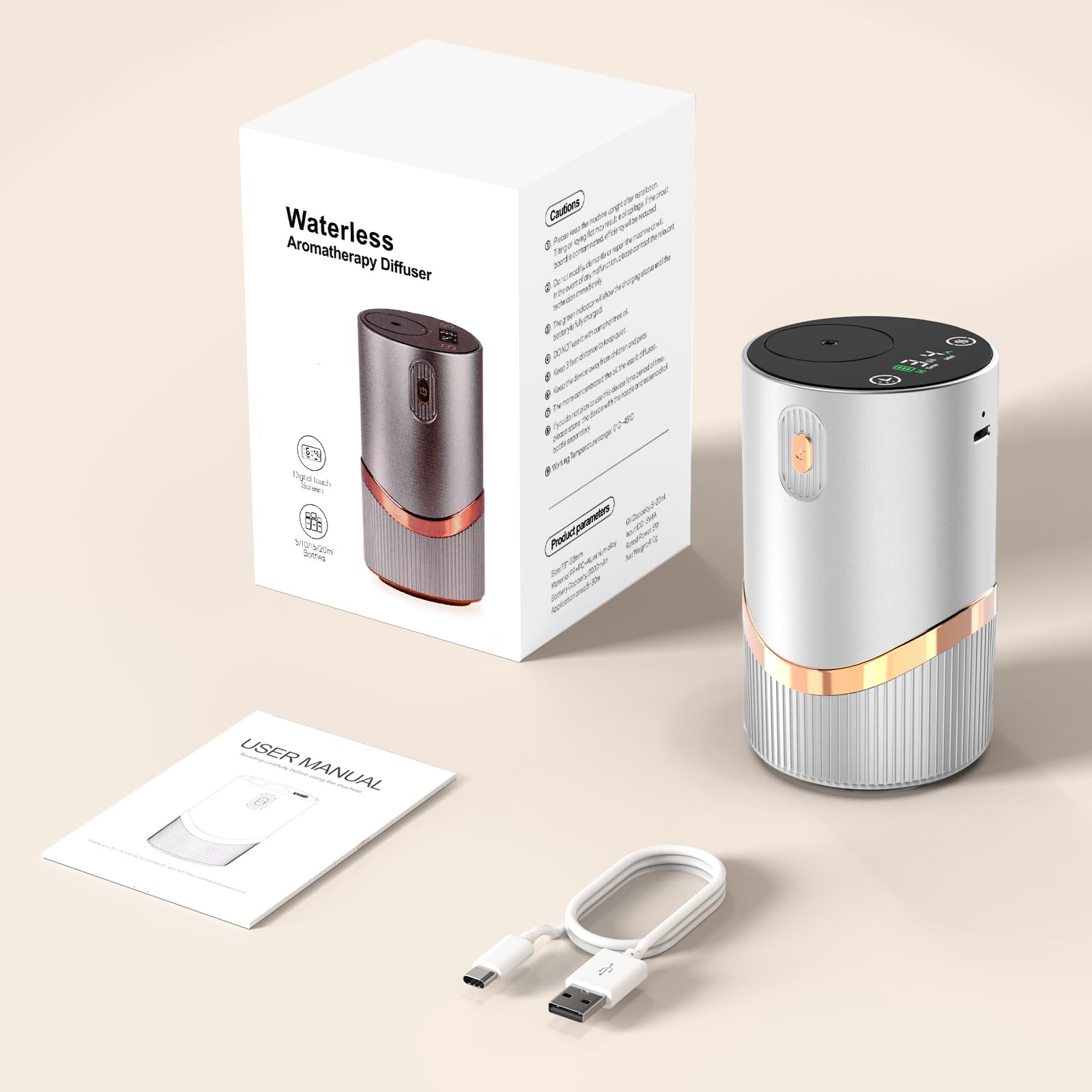 Huachuang waterless diffuser long battery life emphasizes long runtime for travel