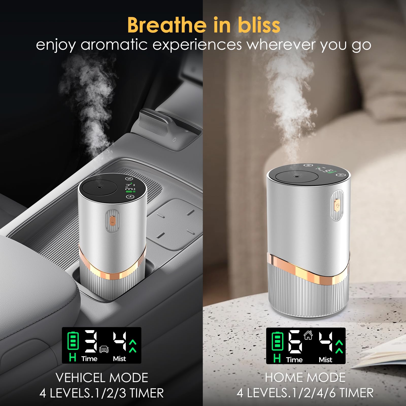 Huachuang waterless diffuser touch-controls emphasize quick, customizable scent levels