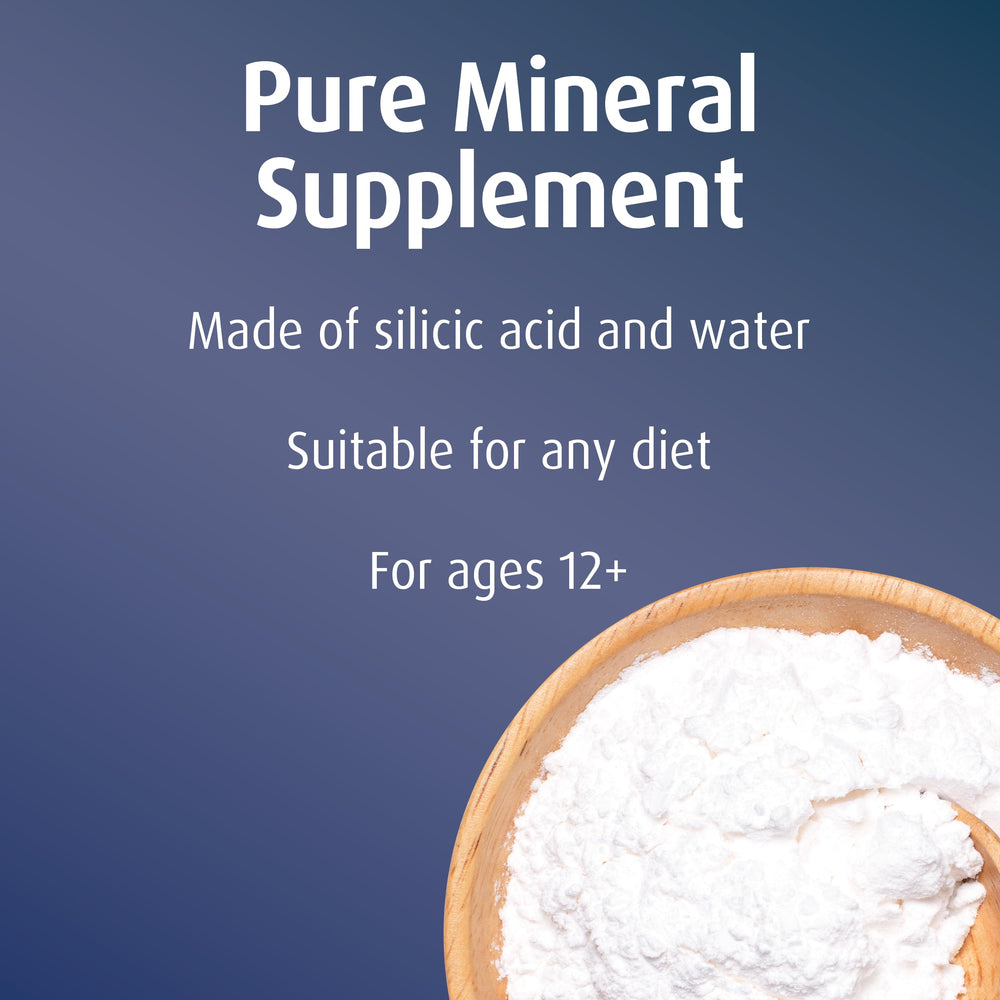 Label showing silica content and ingredients