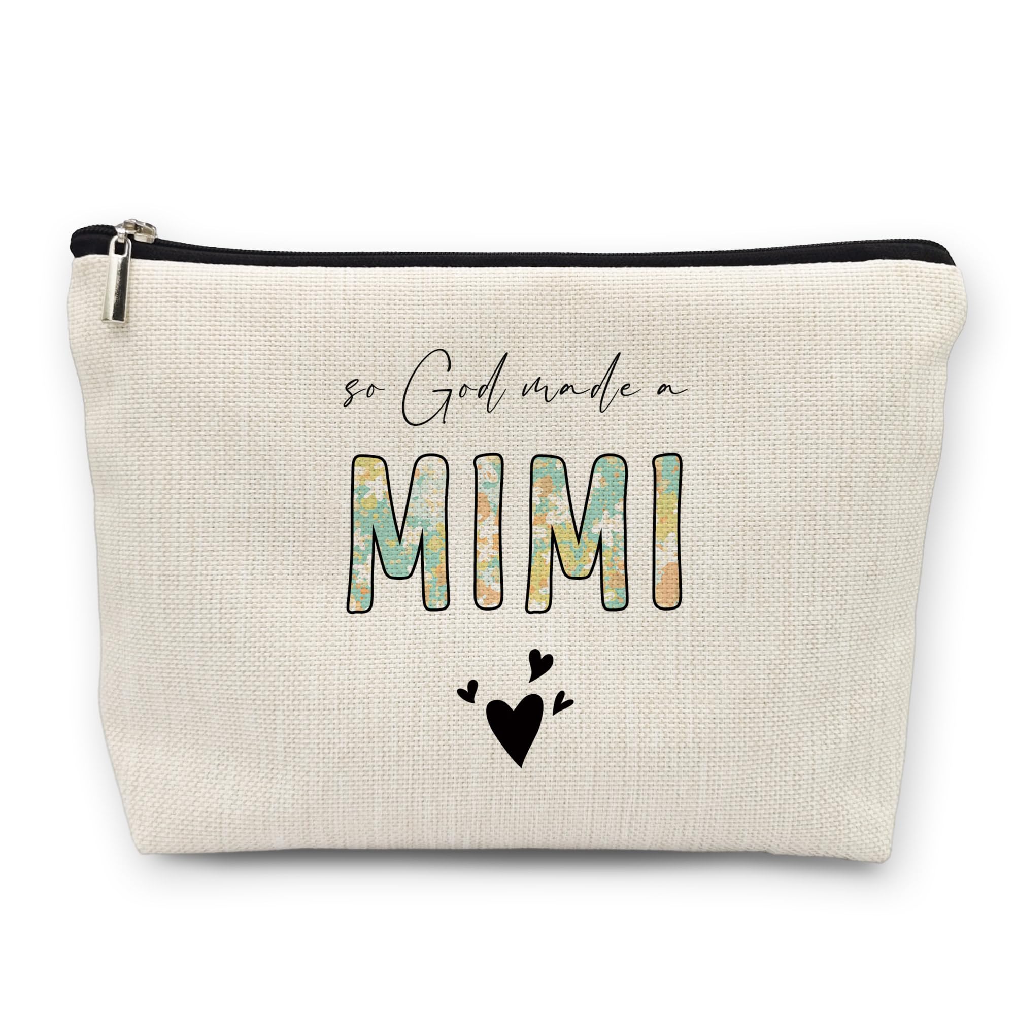 Huester Mimi makeup bag front view, spacious travel essential for organizing cosmetics.