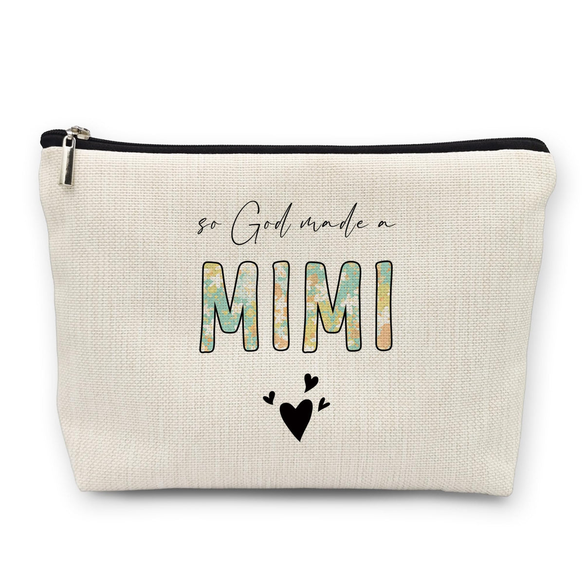 Huester Mimi makeup bag front view, spacious travel essential for organizing cosmetics.