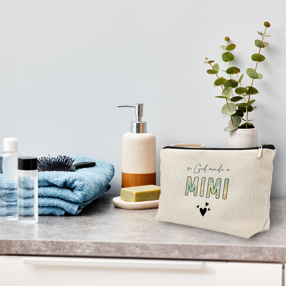 Huester Mimi makeup bag measures 10 x 7.5 inches for compact everyday use.