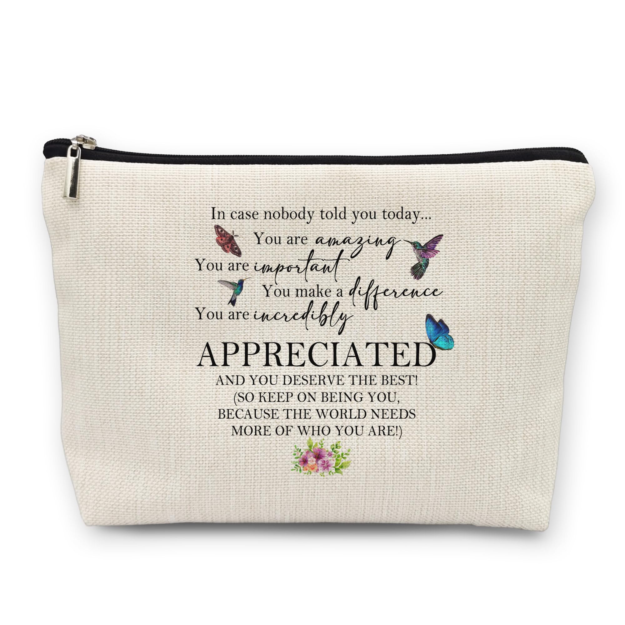 huester makeup bag front view, ideal for everyday essentials on the go.