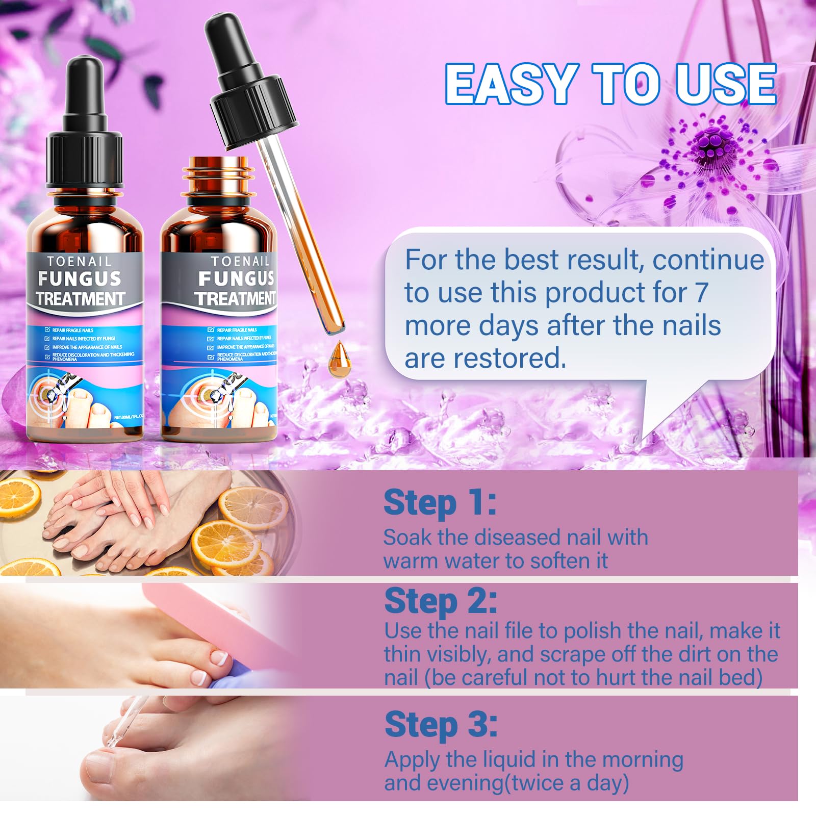 HULEIWA 80-patches-files-included supports versatile at-home nail care.