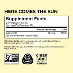 Nutrition facts and ingredients panel on packaging