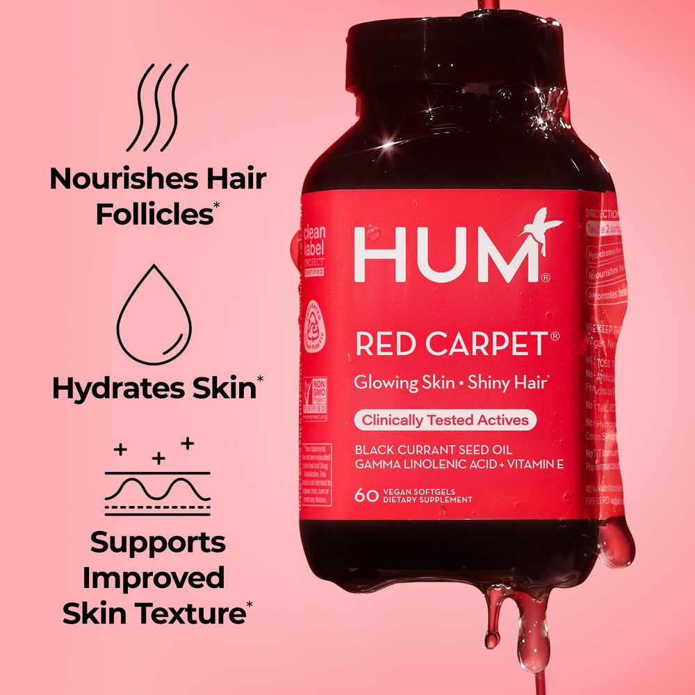 Close-up of HUM Red Carpet label
