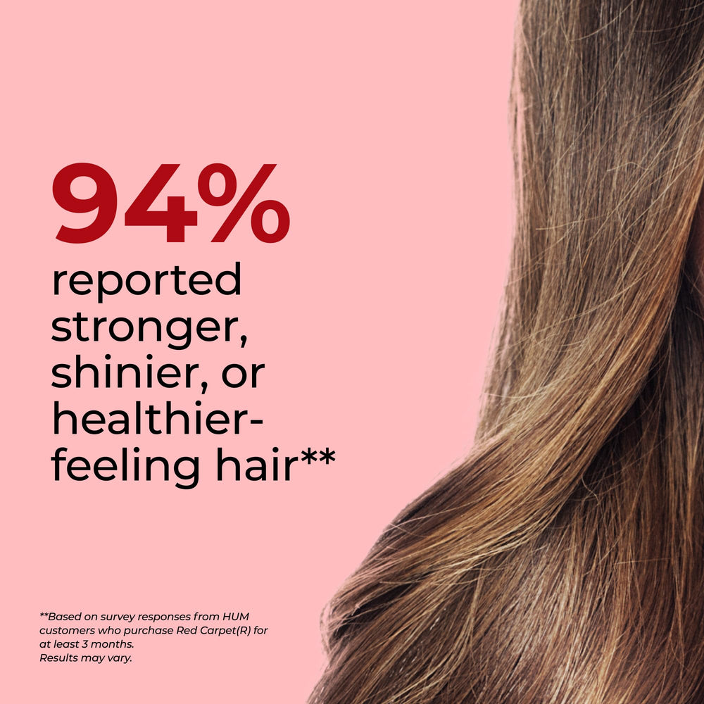 Softgel capsules of HUM Red Carpet Skin & Hair Vitamins