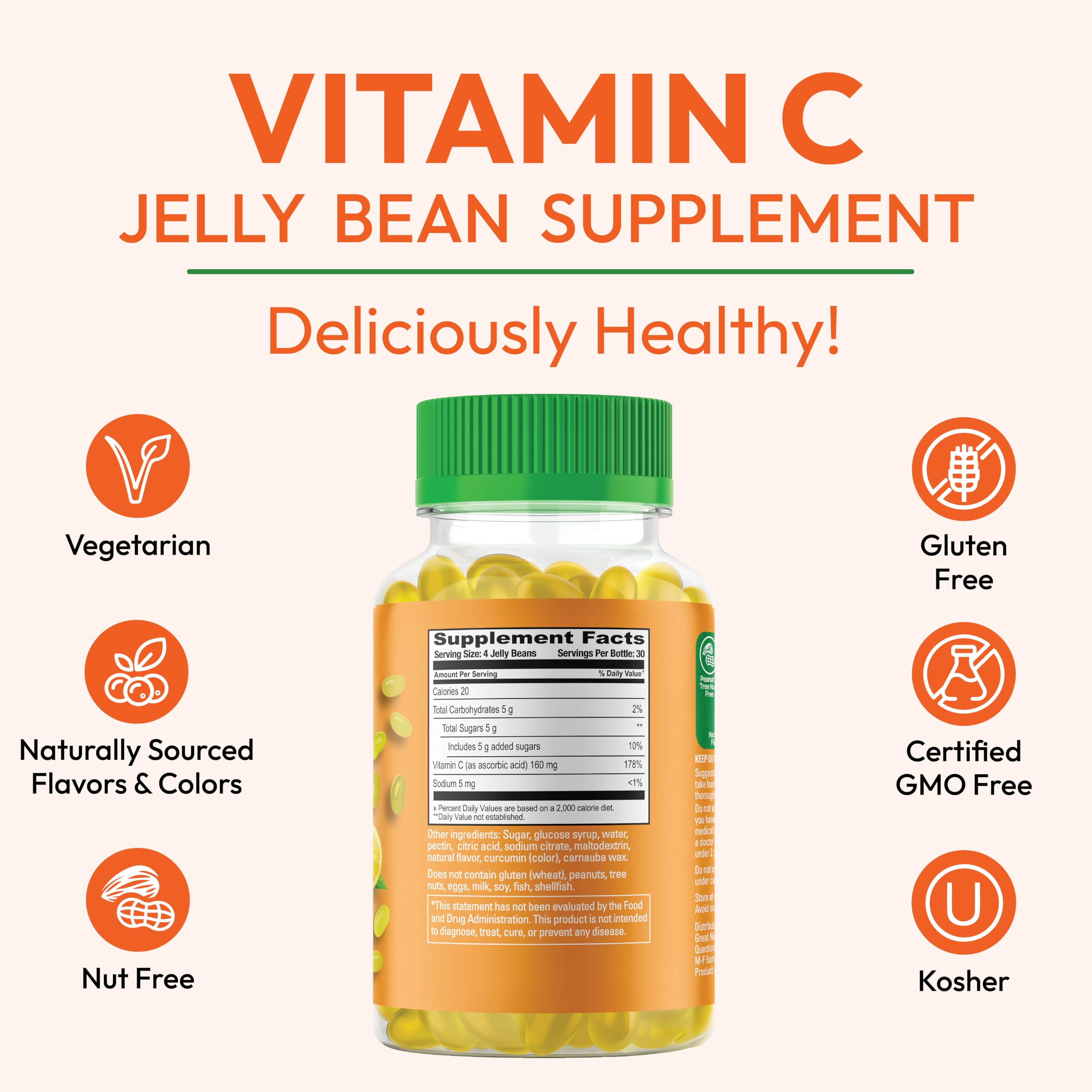 Box and bottle packaging of Human Beanz Vitamin C Jelly Beans