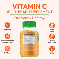 Box and bottle packaging of Human Beanz Vitamin C Jelly Beans