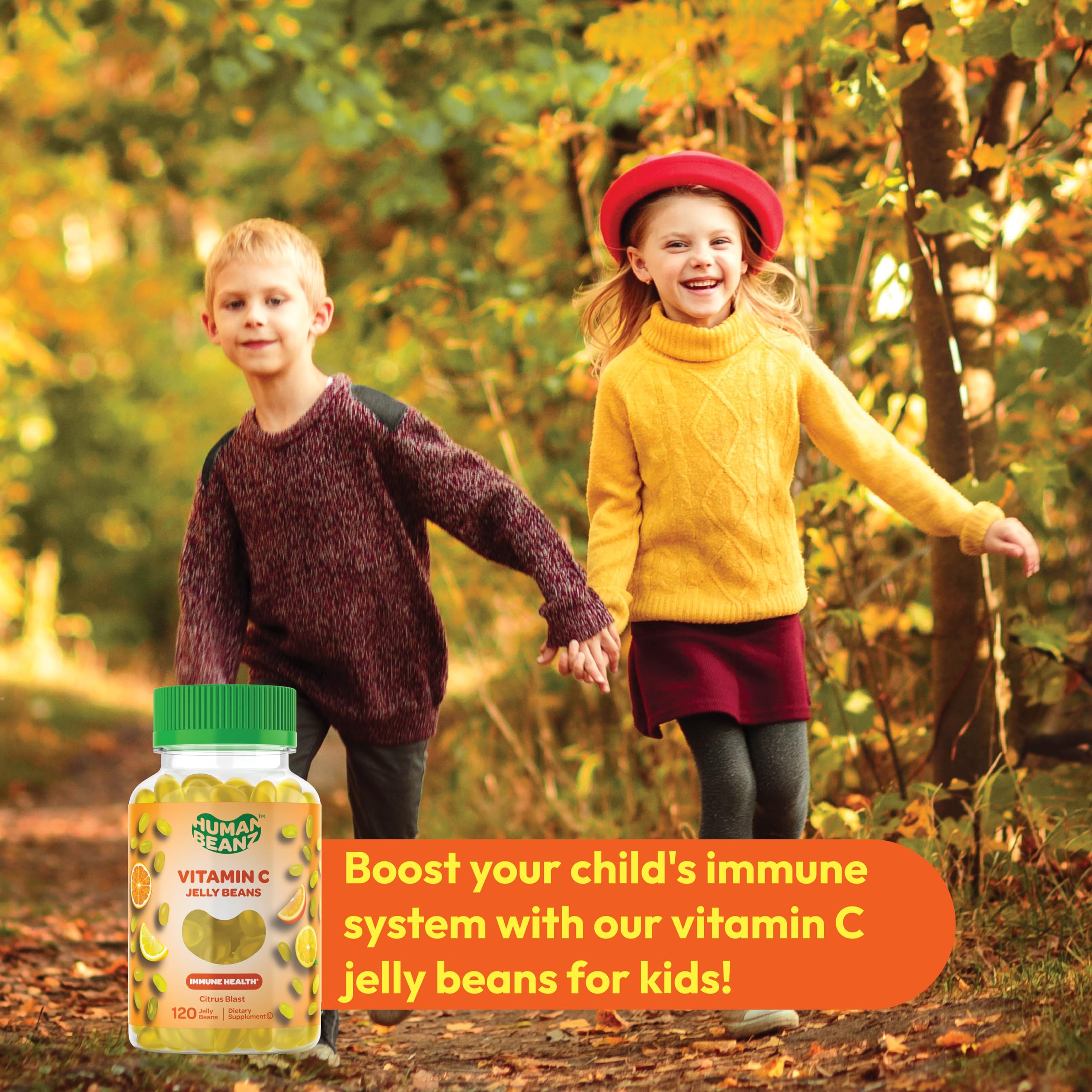 Immune support messaging on packaging for Vitamin C Jelly Beans