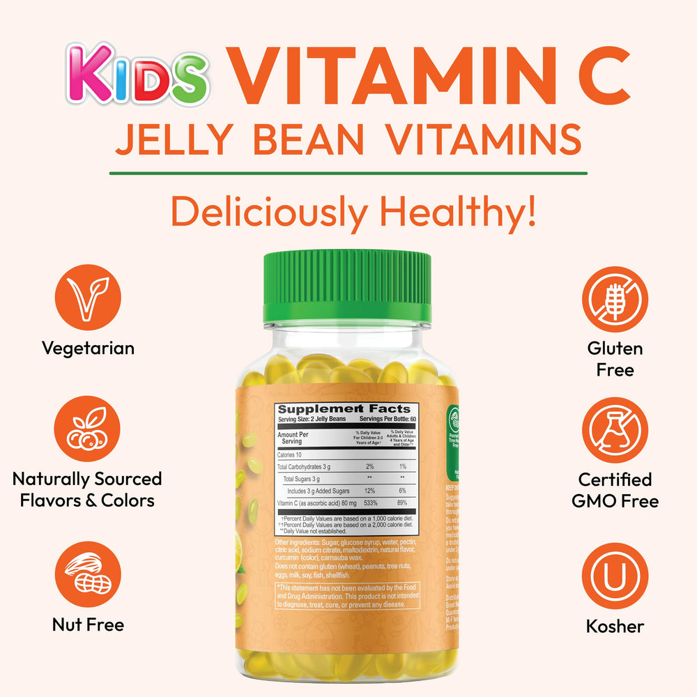 Vitamin C Jelly Beans supplement bottle with 120 count