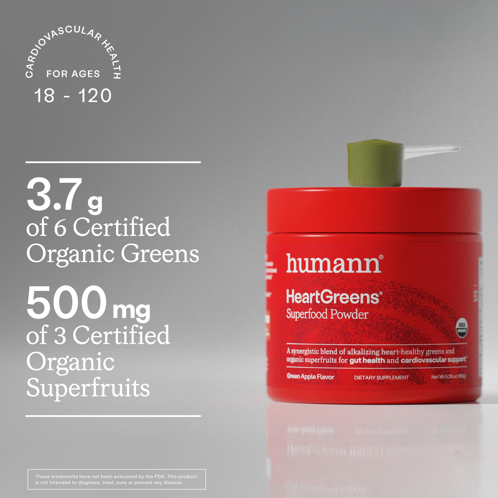 HumanN HeartGreens mixed drink in a glass illustrating ready-to-drink convenience and taste