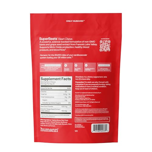 Serving style of Humann SuperBeets Heart Chews fits busy lifestyles