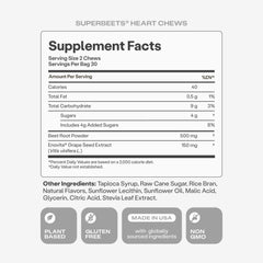 Packaging details of Humann SuperBeets Heart Chews suggest convenient daily use