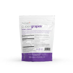 Humann SuperGrapes packaging seal indicating freshness and quality.