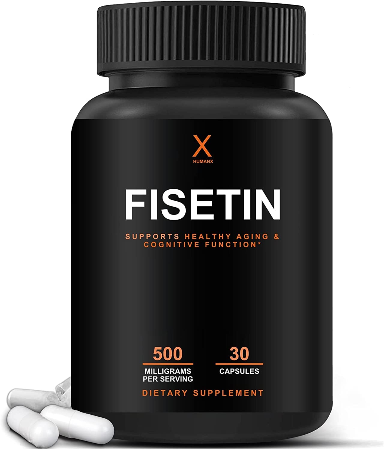 HUMANX Fisetin 500mg bottle with label
