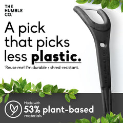 Plant-based handle material on Humble Co floss picks