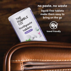 Plastic-free packaging and sustainable design of Humble Co toothpaste tabs