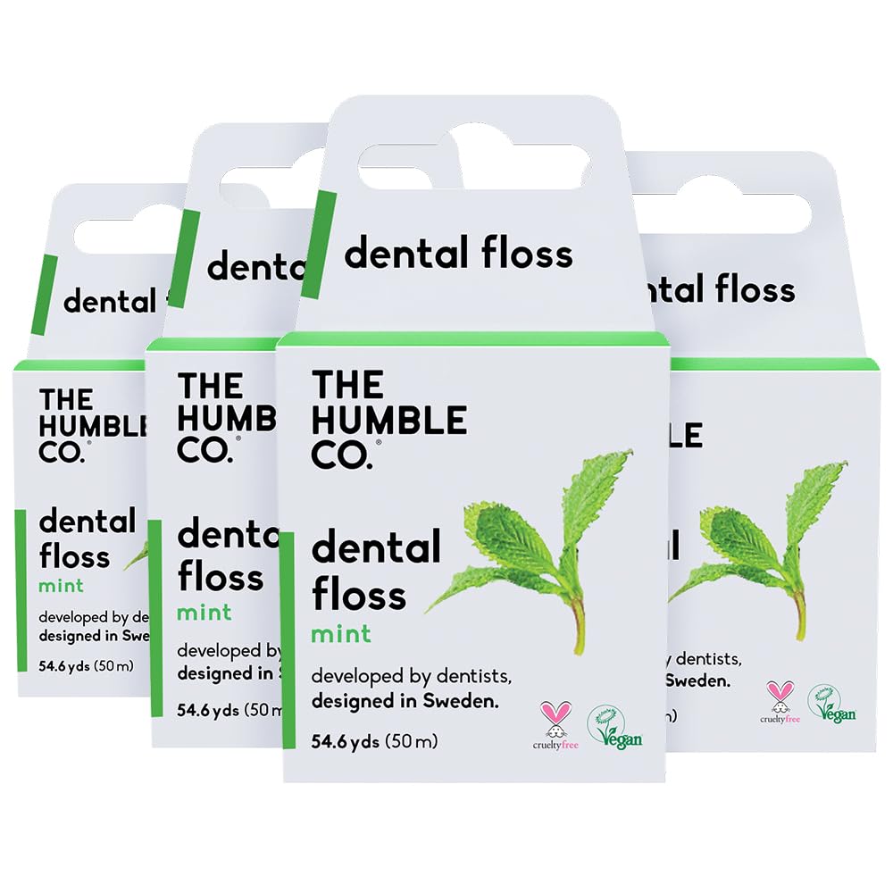 The Humble Co Mint Dental Floss 4-pack box