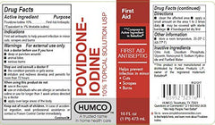 Product packaging for Humco Povidone Iodine 10% Topical Solution 16 oz