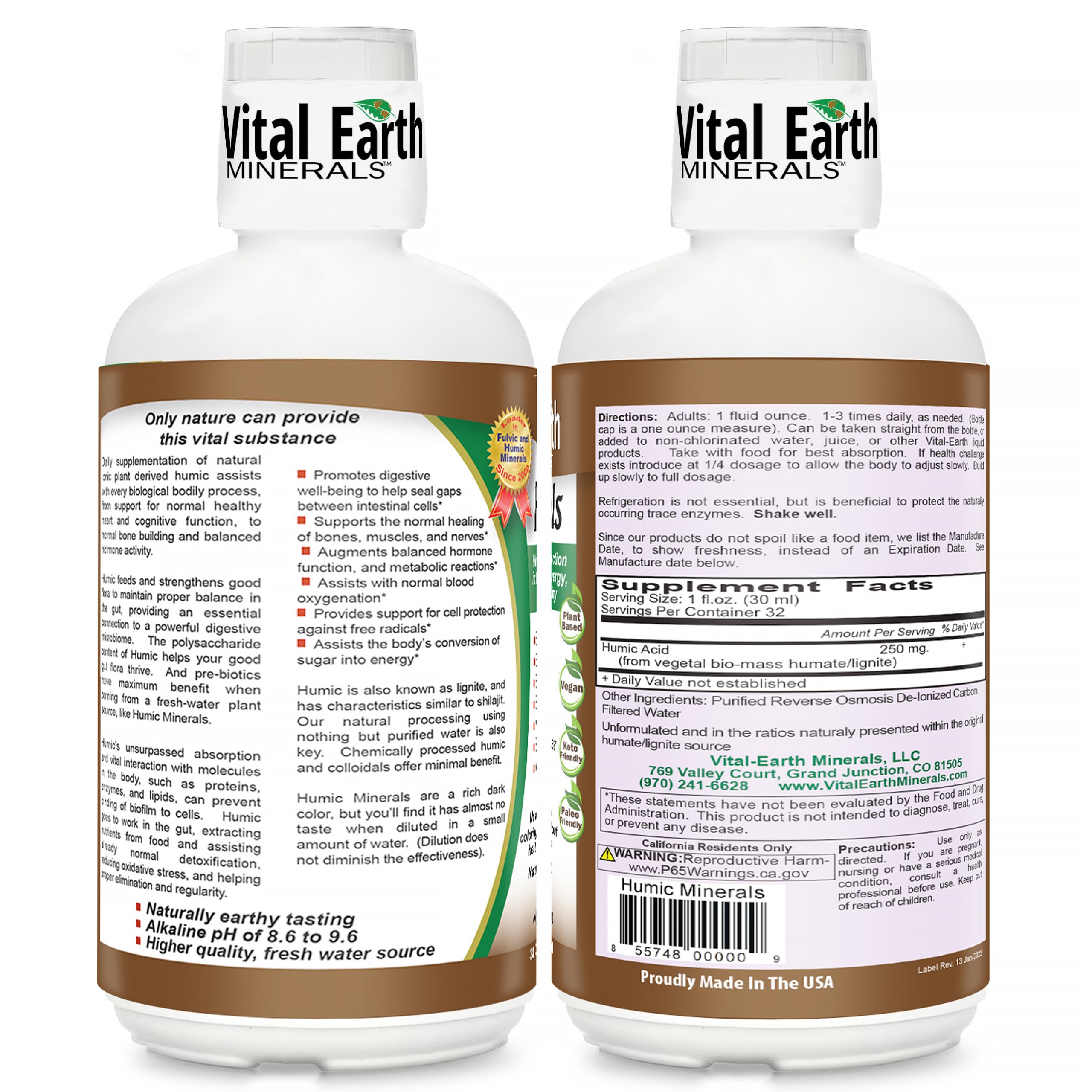 Humic Minerals 32 oz bottle front view