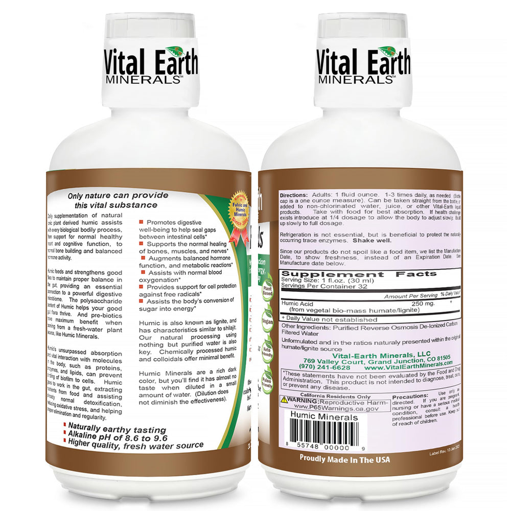 Humic Minerals 32 oz bottle front view