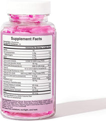 Close-up of pink bear-shaped Hunny Bunny Biotin Gummies