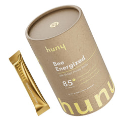 Front view of HUNY Bee Energized Shilajit Honey Stick