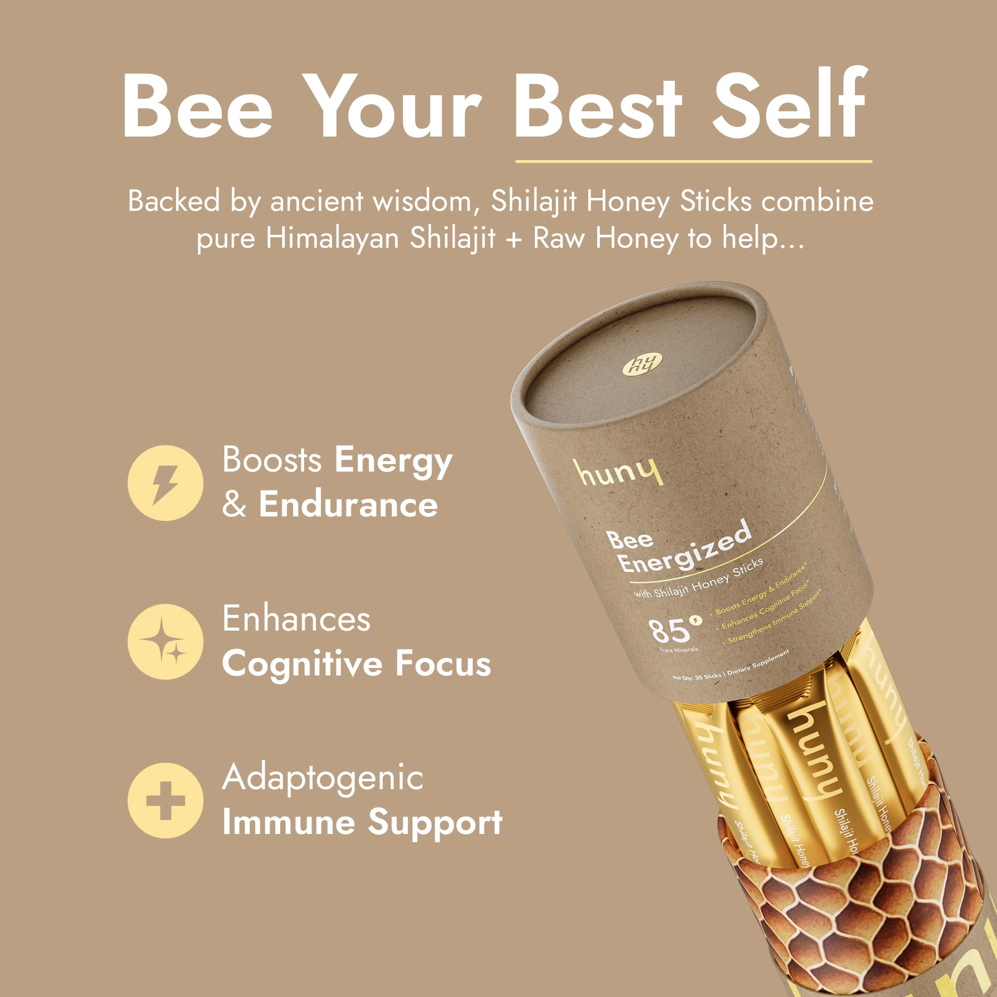 Close-up of honey and Shilajit on a stick
