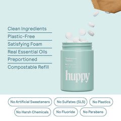 Brightening effect of HUPPY toothpaste tablets