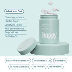 Foaming action of toothpaste tablets