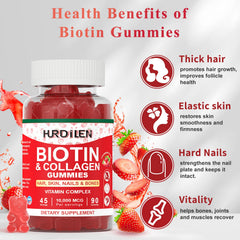Nutrition facts panel for Hurdilen Biotin Collagen Gummies