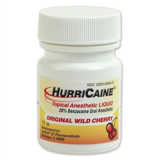Front view of HURRICAINE Liquid Wild Cherry 1oz bottle