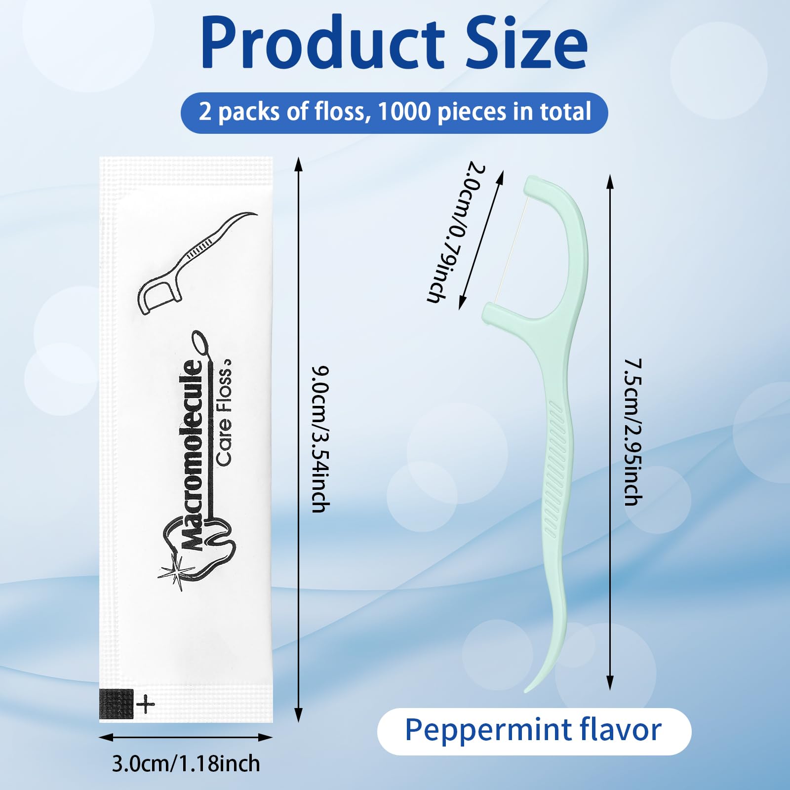 Individually wrapped floss picks for travel and on-the-go