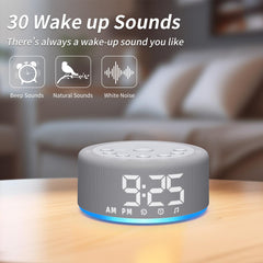 Hushing alarm clock wake-up sounds to start mornings smoothly.