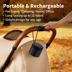 Hushing portable mini white noise machine memory function picture shows last-used settings.