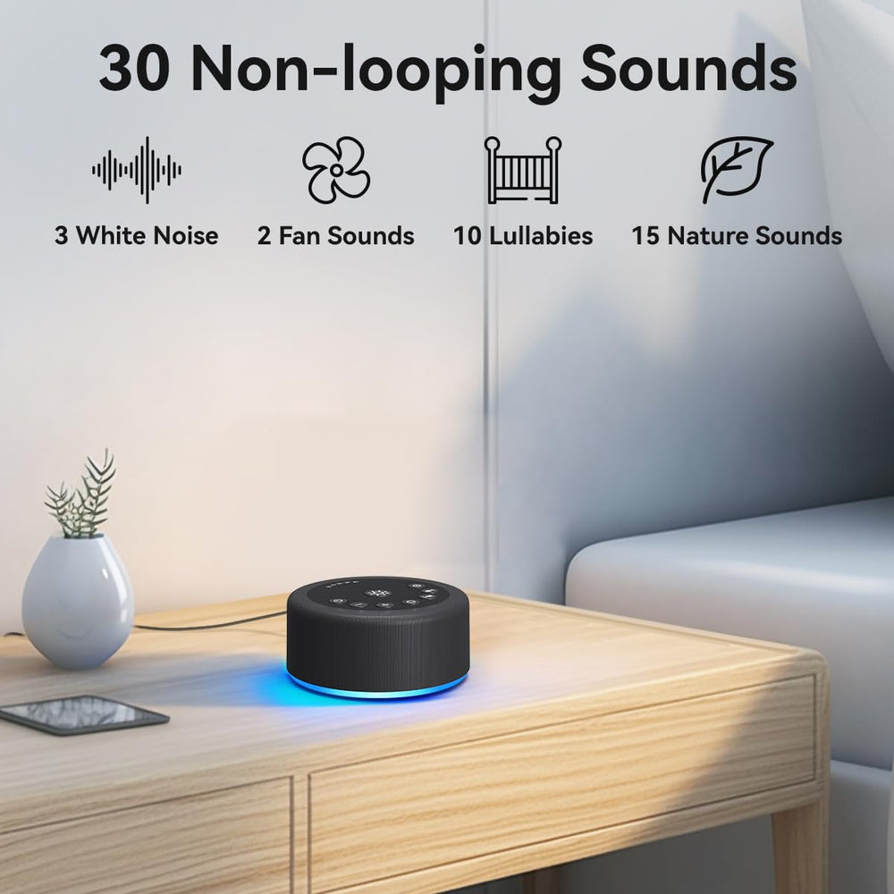Hushing sleep sound machine night lights spectrum for cozy nursery ambiance.