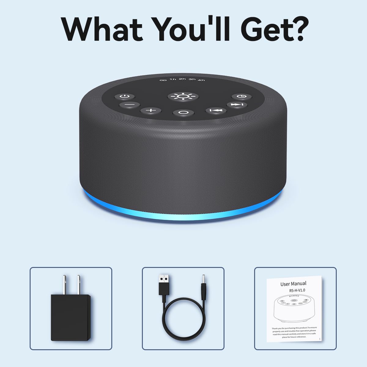 Hushing sleep sound machine travel compact design for trips.