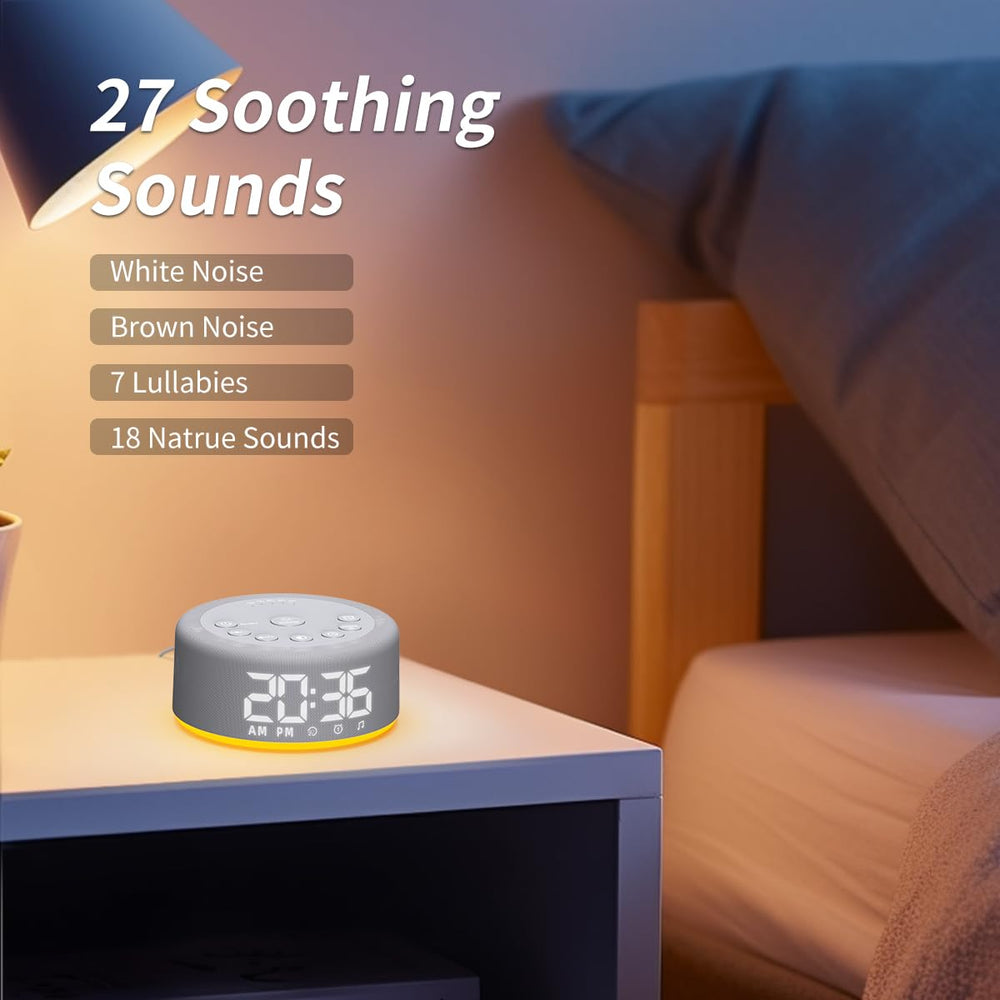 Hushing sound machine 30-wake-up-sounds offers gentle alarms to start mornings calmly