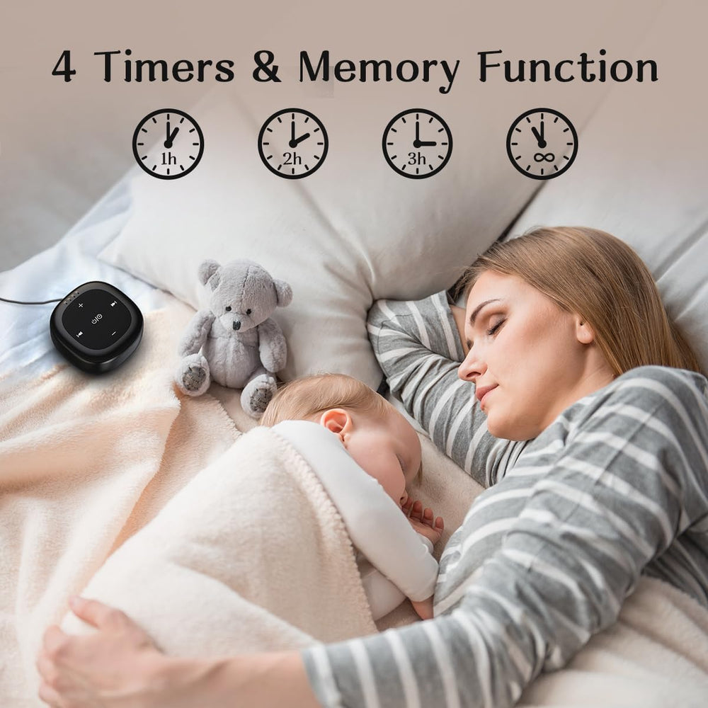 Hushing sound machine demonstrates four timers and memory function for sessions