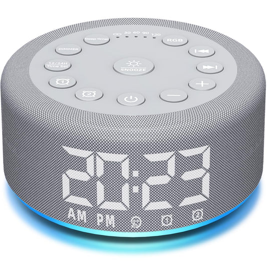 Hushing sound machine alarm clock front view for calm wake-ups