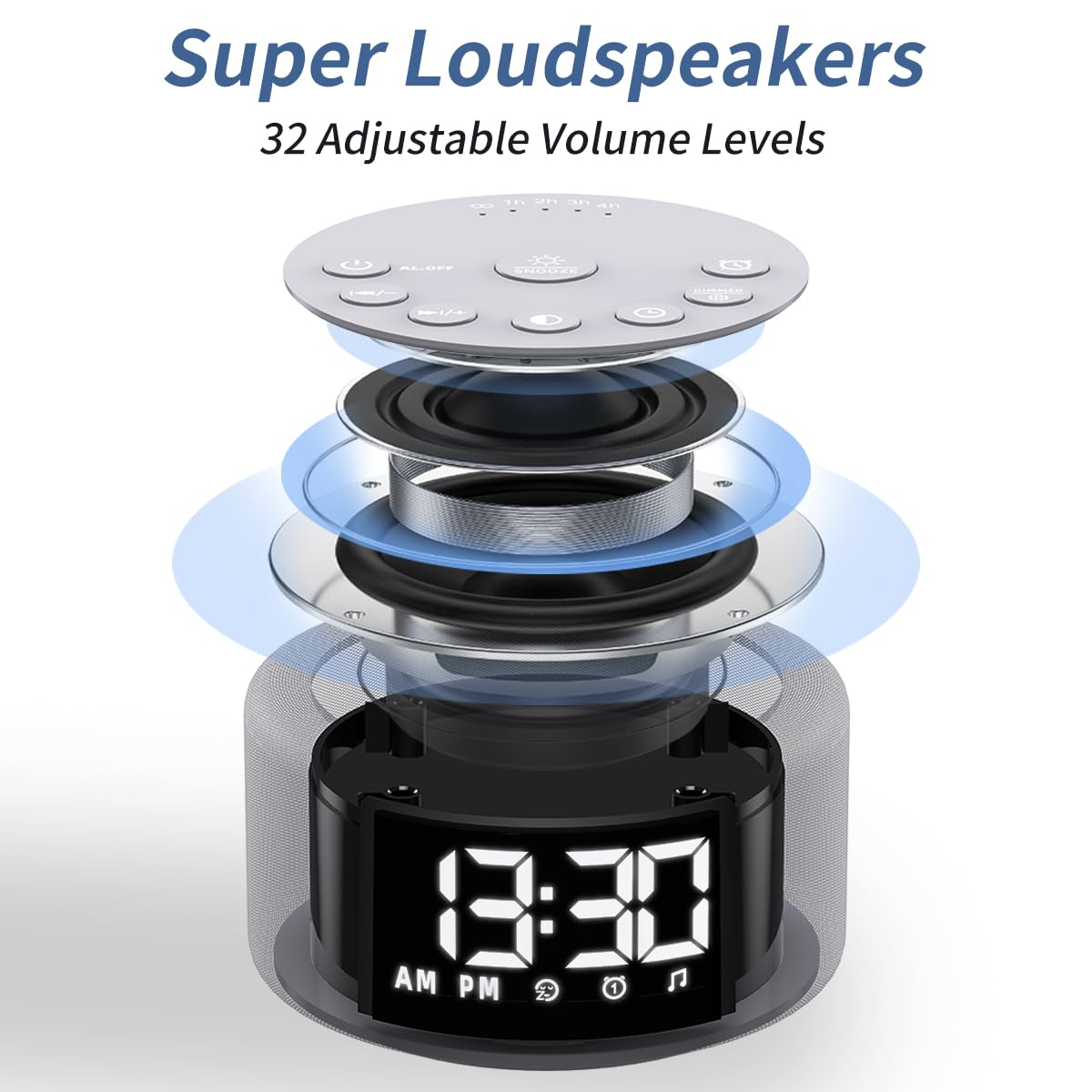 Hushing sound machine auto-off timer helps conserve energy with automatic sleep schedules