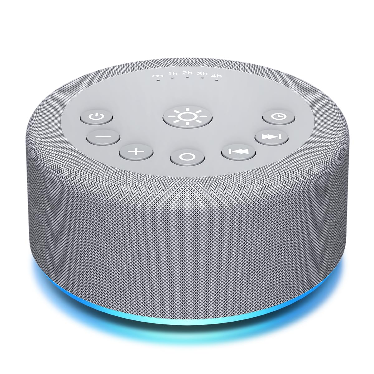 Hushing Sound Machine front view, compact bedside unit for sleep and focus.