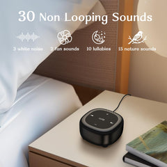 Hushing device with 36 volume levels for privacy and focus