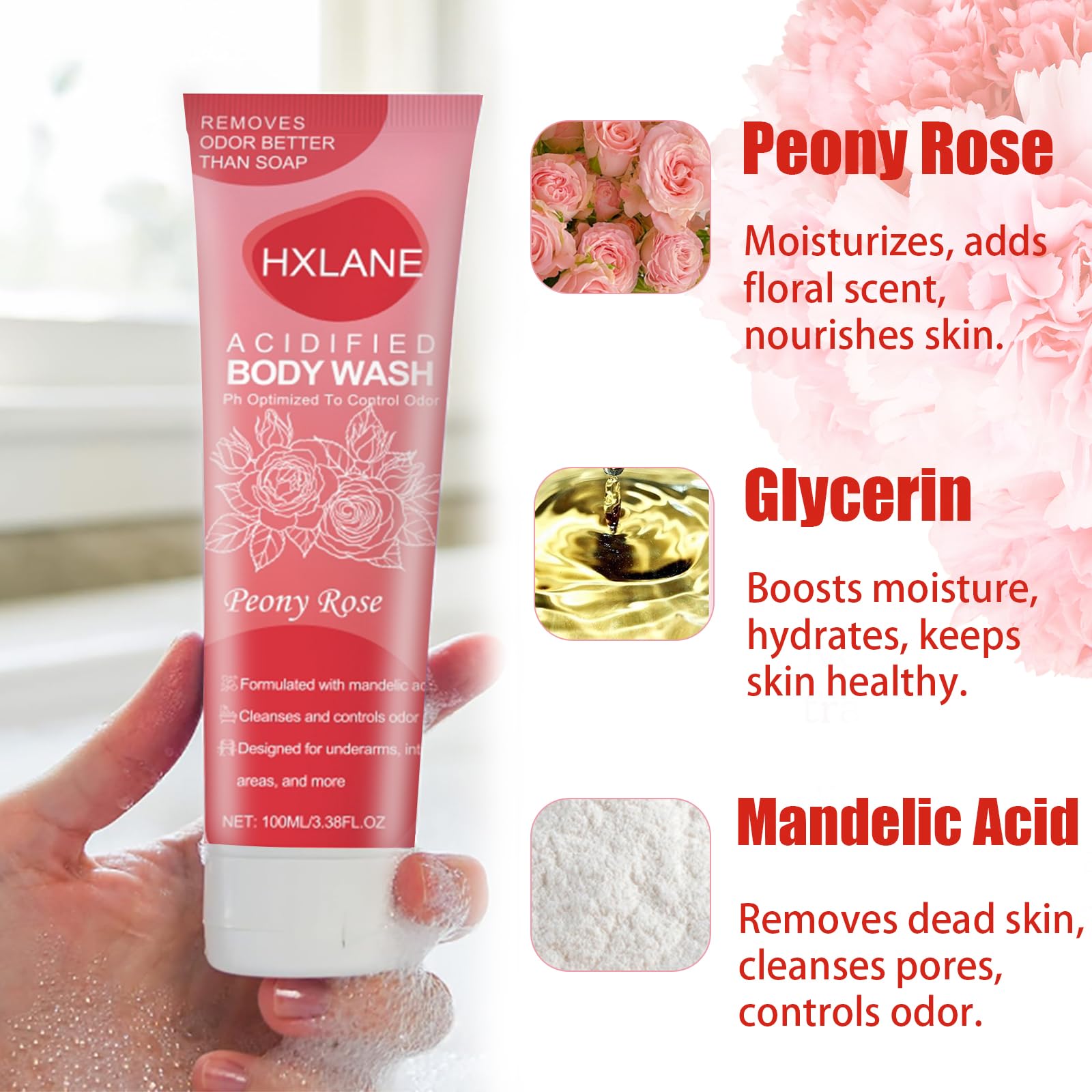 HXLANE rose petals accents highlighting natural fragrance