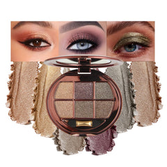 Hxssll 6-Color Shimmer Palette open with built-in mirror for quick touch-ups