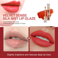 Hxssll long-lasting transfer-resistant wear demonstrated on lips.
