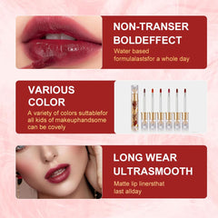 Hxssll Matte Velvet Lip Stain setting scene suggests color staying through meals.
