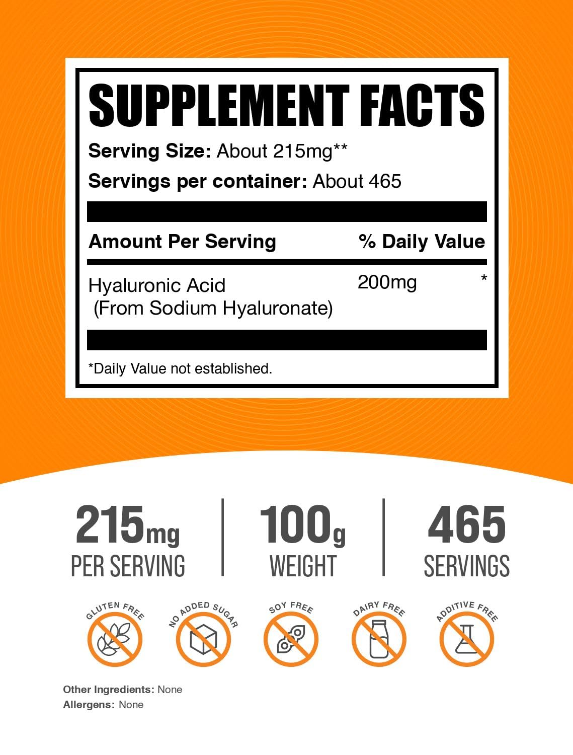 Hyaluronic Acid Powder packaging - 100 g (3.5 oz)