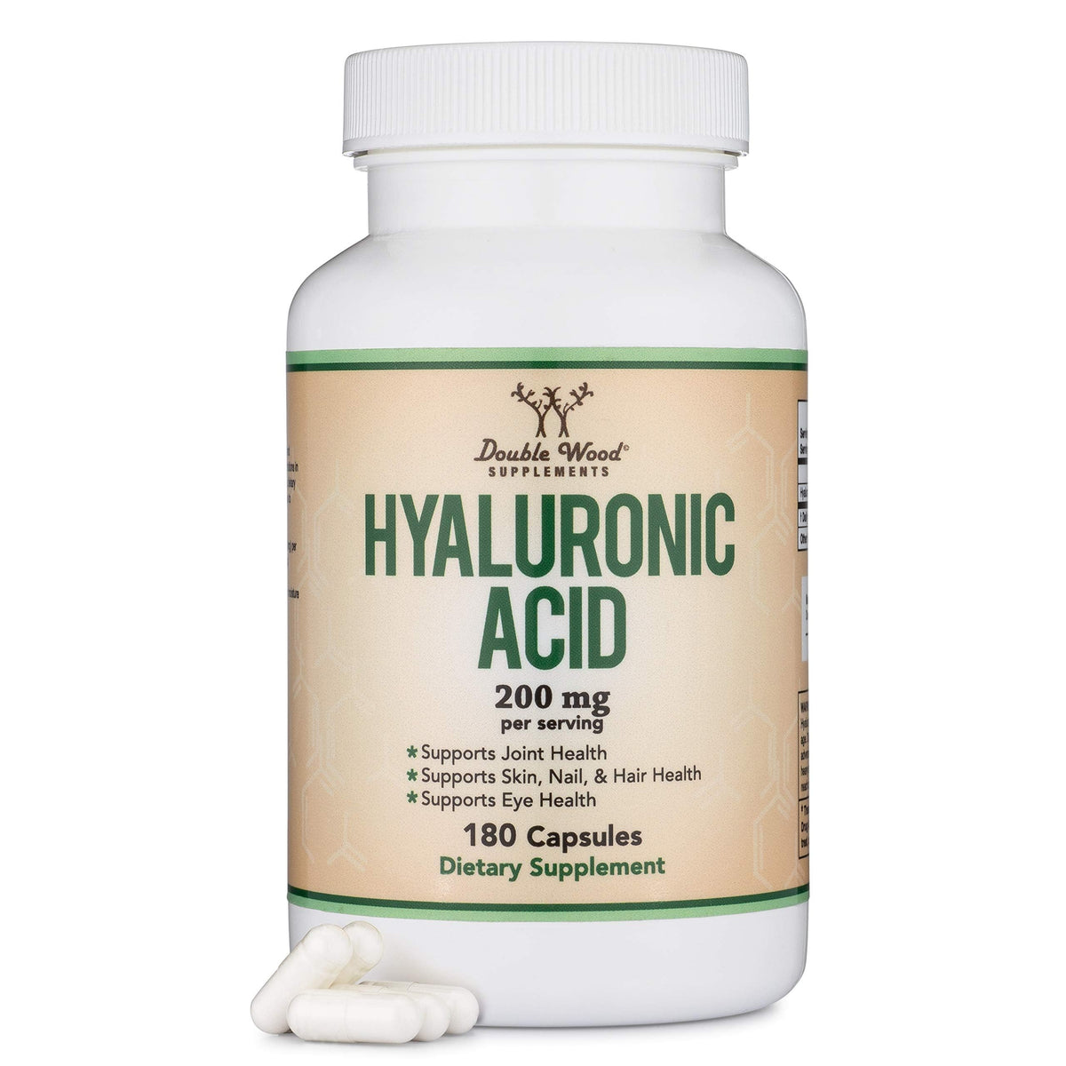 Bottle of Hyaluronic Acid Supplements - 180 capsules